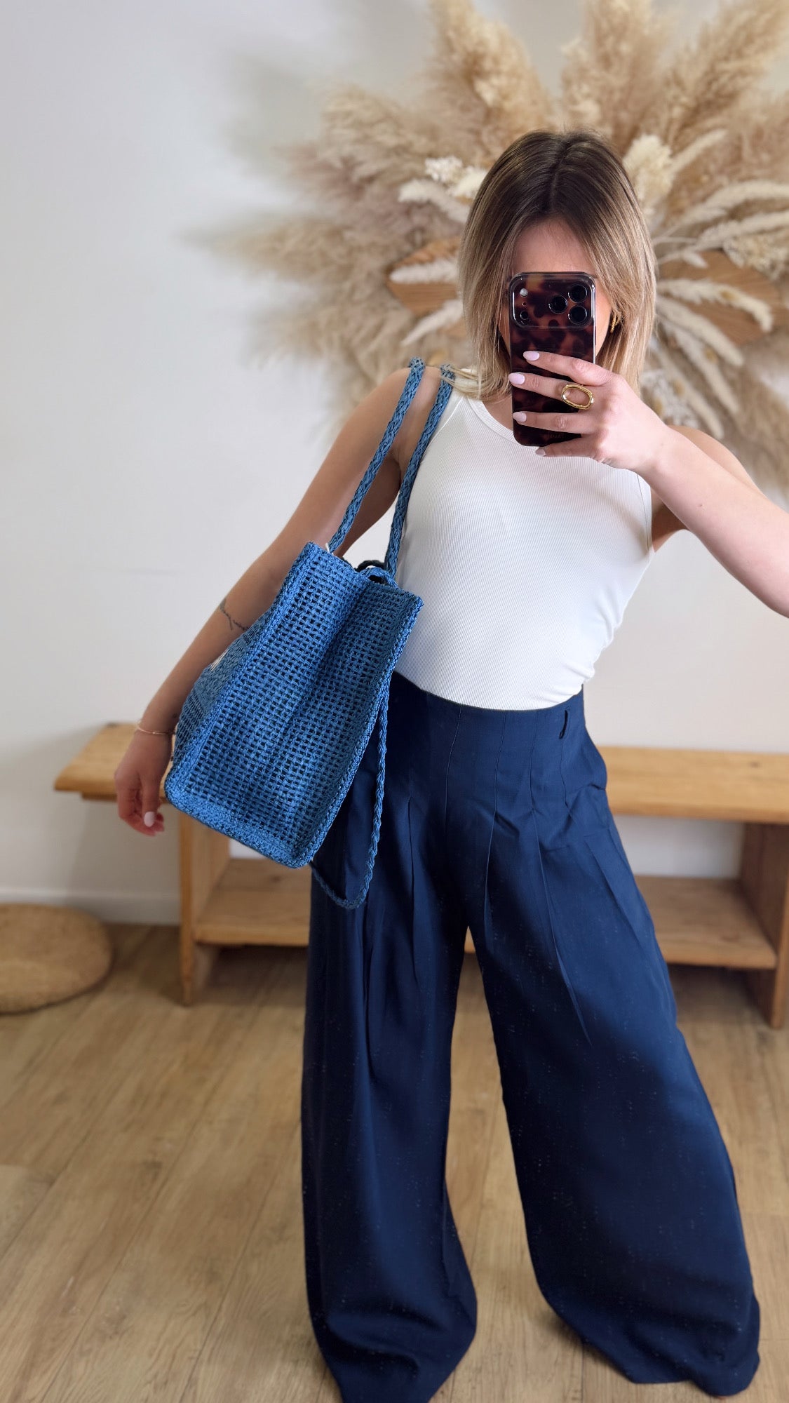 PANTALON AMPLE BLEU