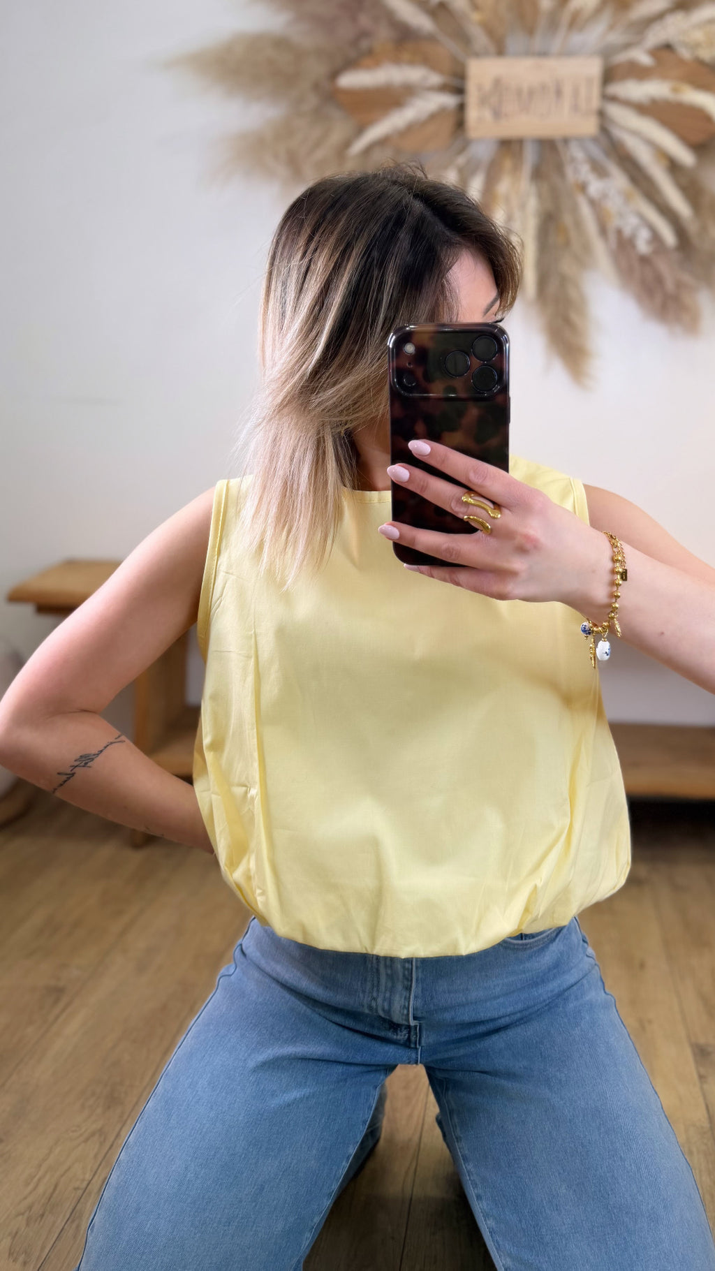 TOP EN COTON JAUNE