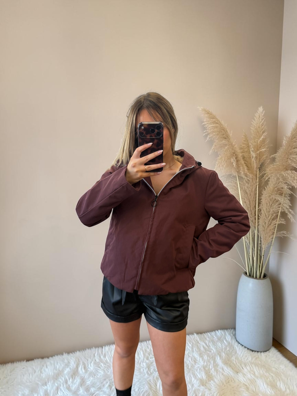 PARKA COURTE BORDEAUX