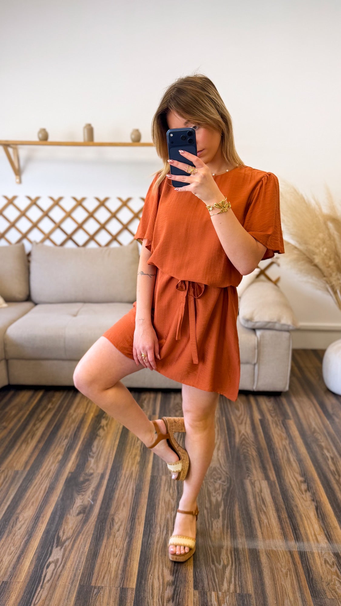 ROBE COURTE TERRACOTTA