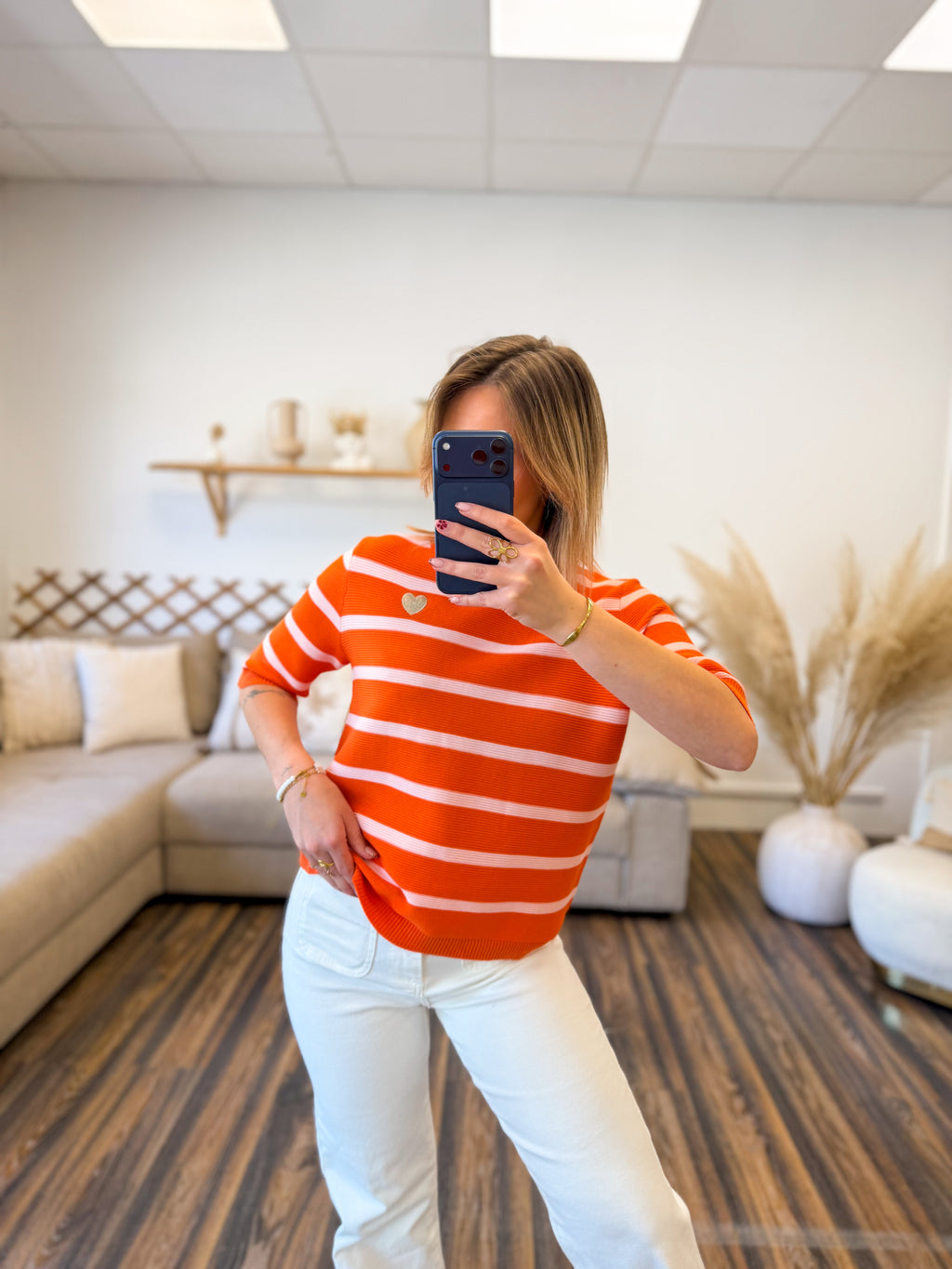 PULL MANCHE COURTE EN MAILLE