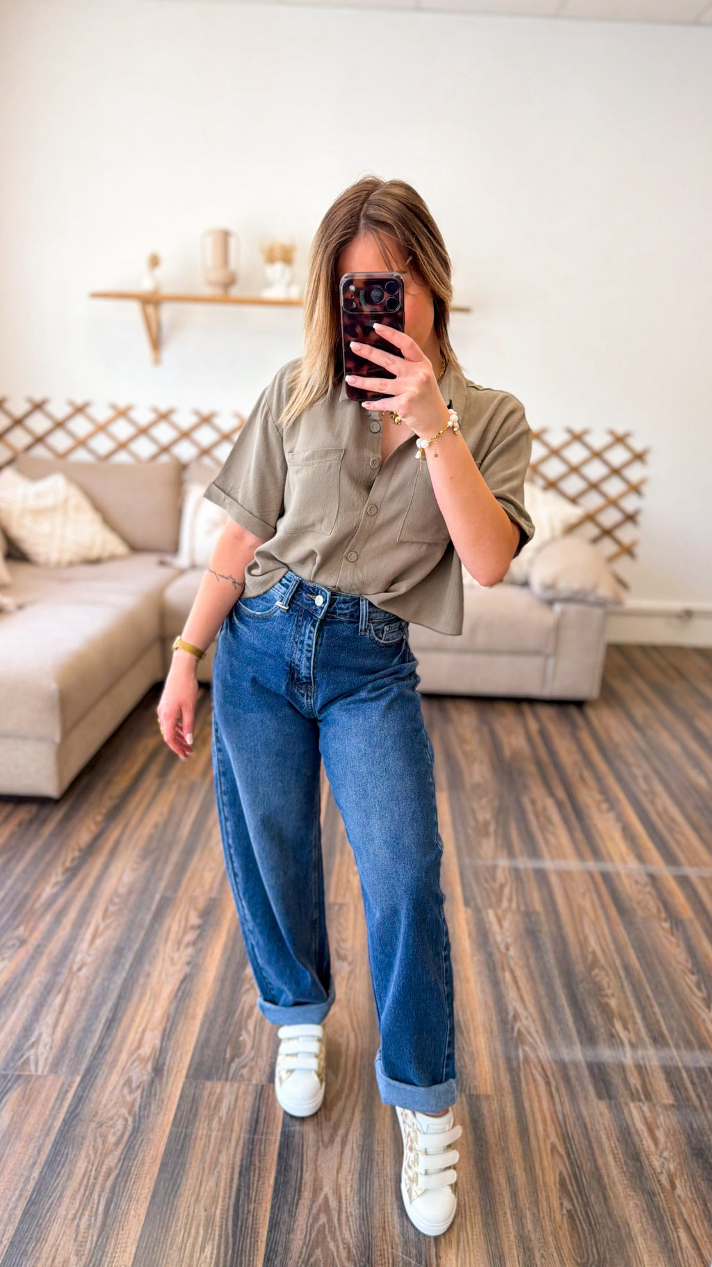 CHEMISE EN LIN KAKI