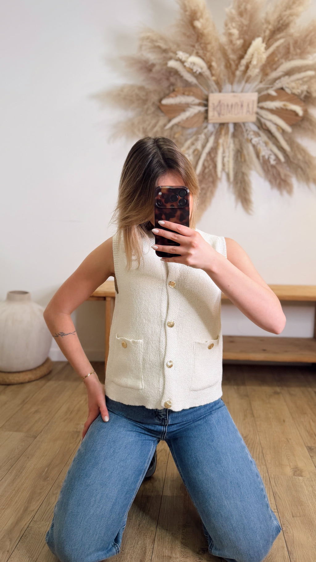 TOP EN MAILLE COQUILLAGE