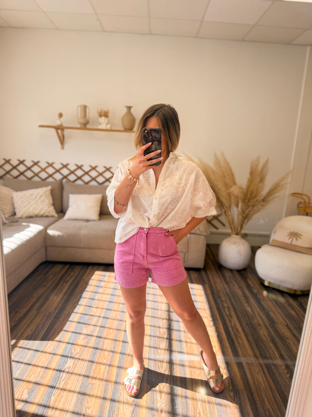 SHORT EN JEAN ROSE