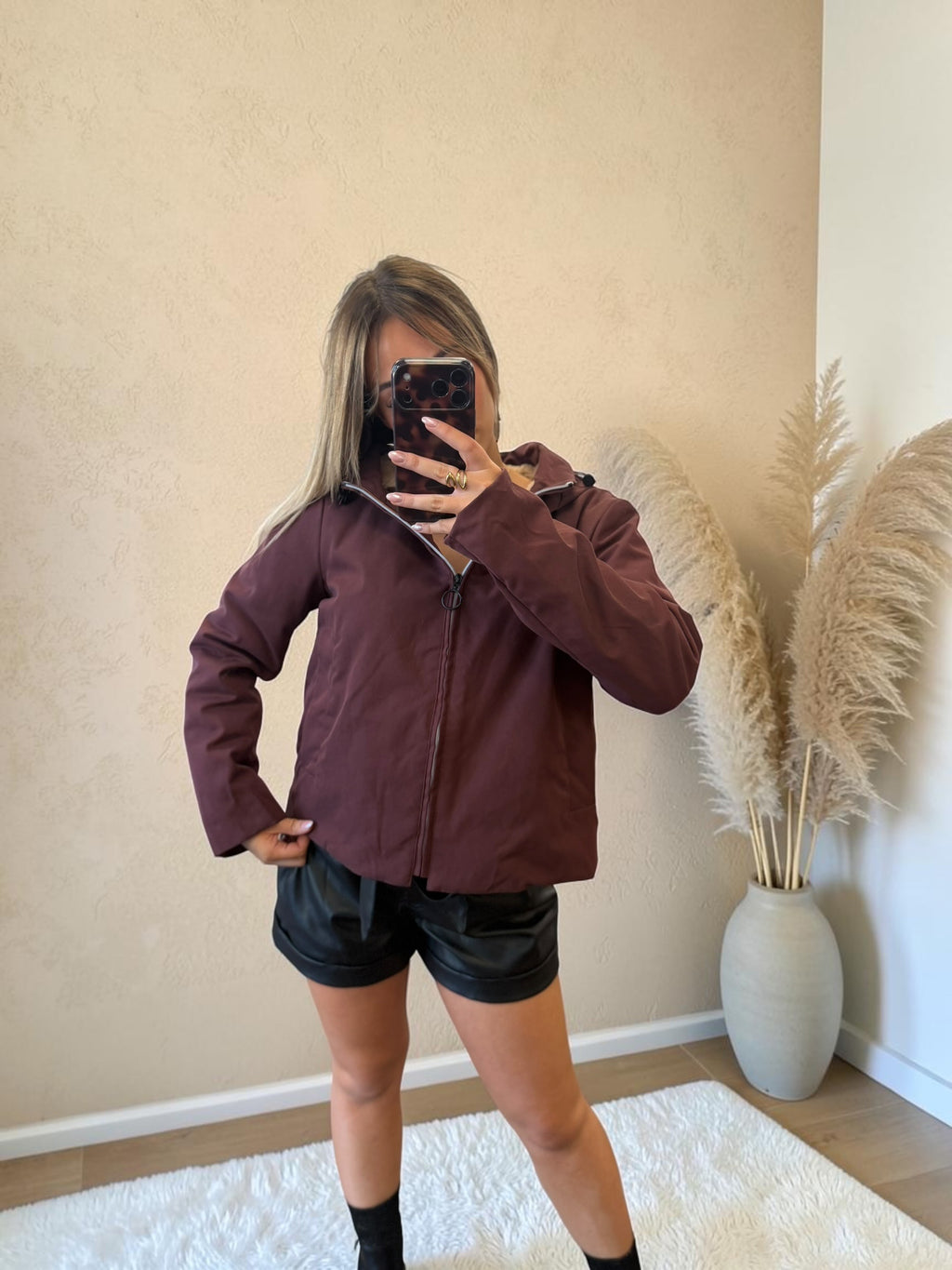 PARKA COURTE BORDEAUX