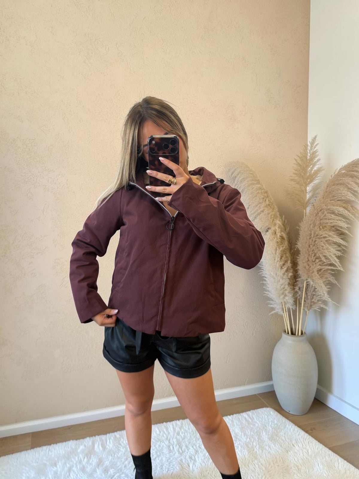 PARKA COURTE BORDEAUX