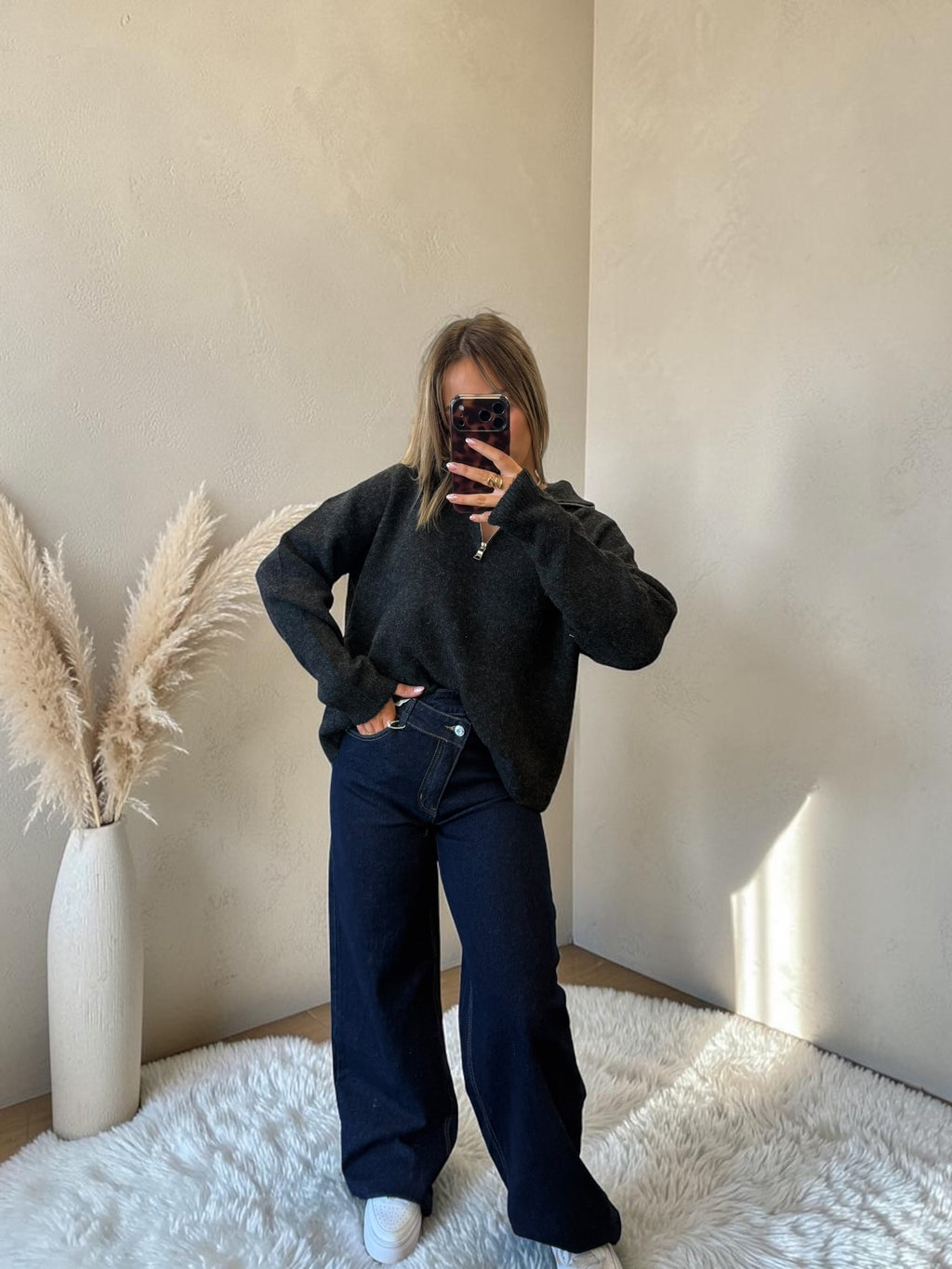 PULL GRIS PERLINE