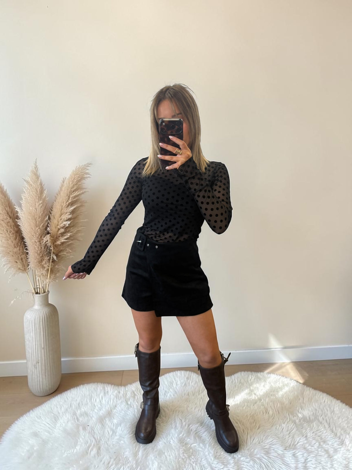 TOP NOIR À POIS BETTY