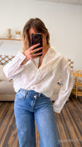 BLOUSE BLANCHE FLEURIE