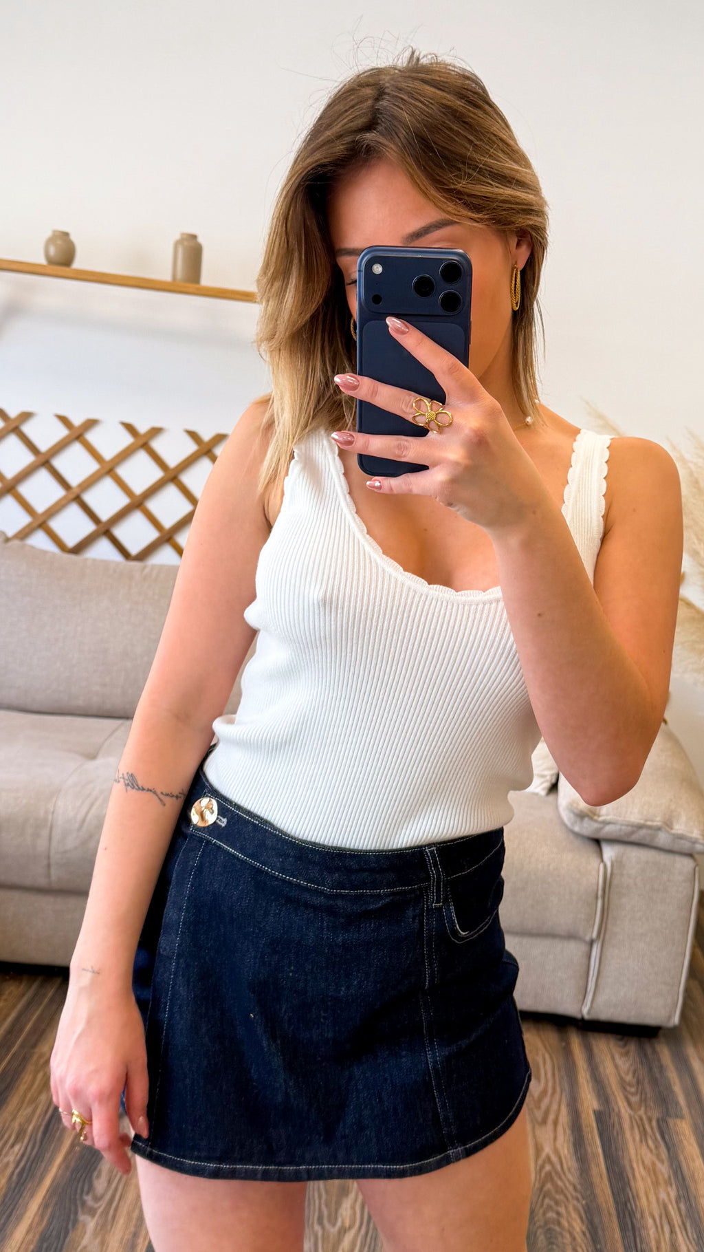JUPE SHORT EN JEAN