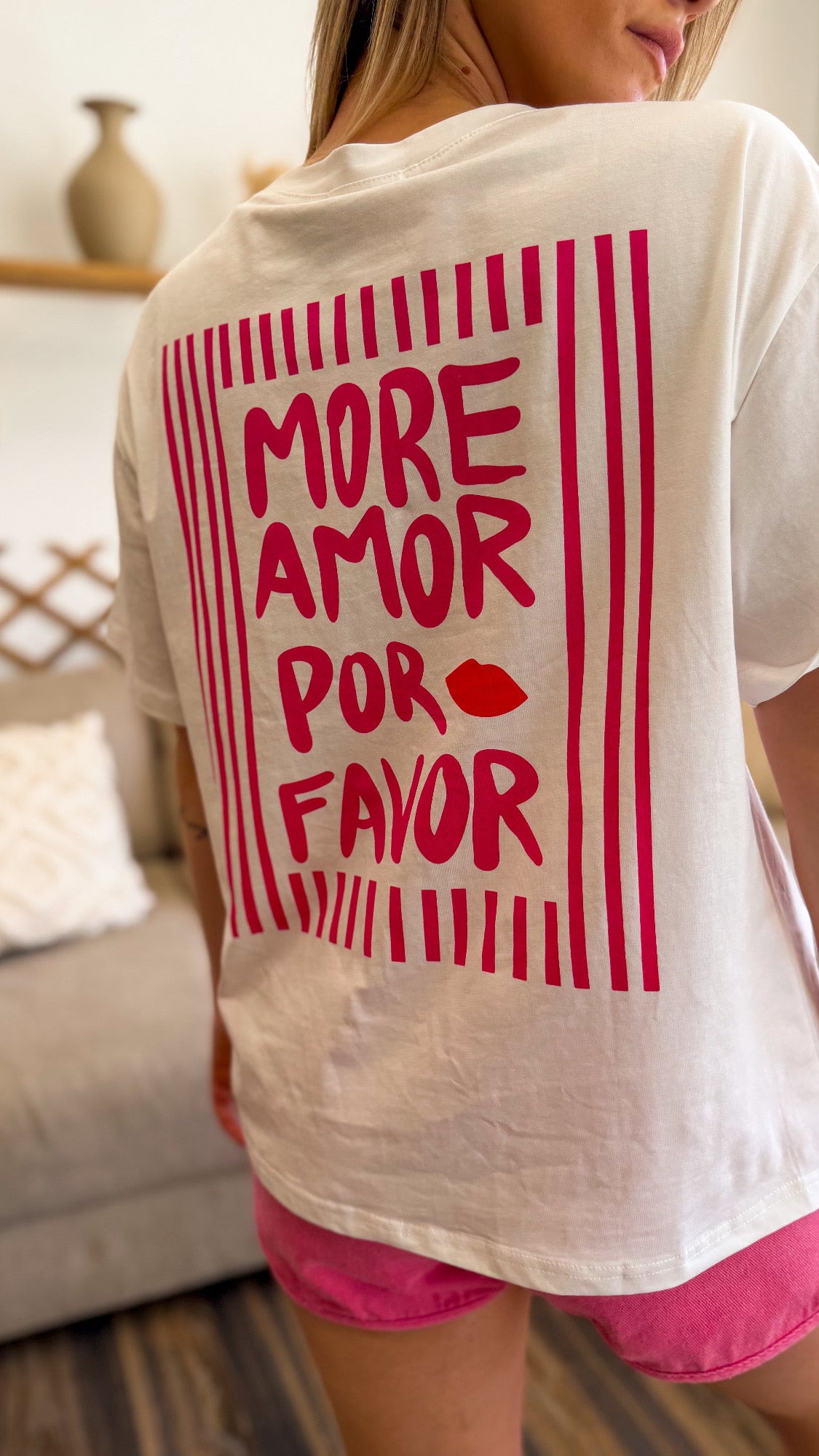 T-SHIRT MORE AMOR POR FAVOR ROSE