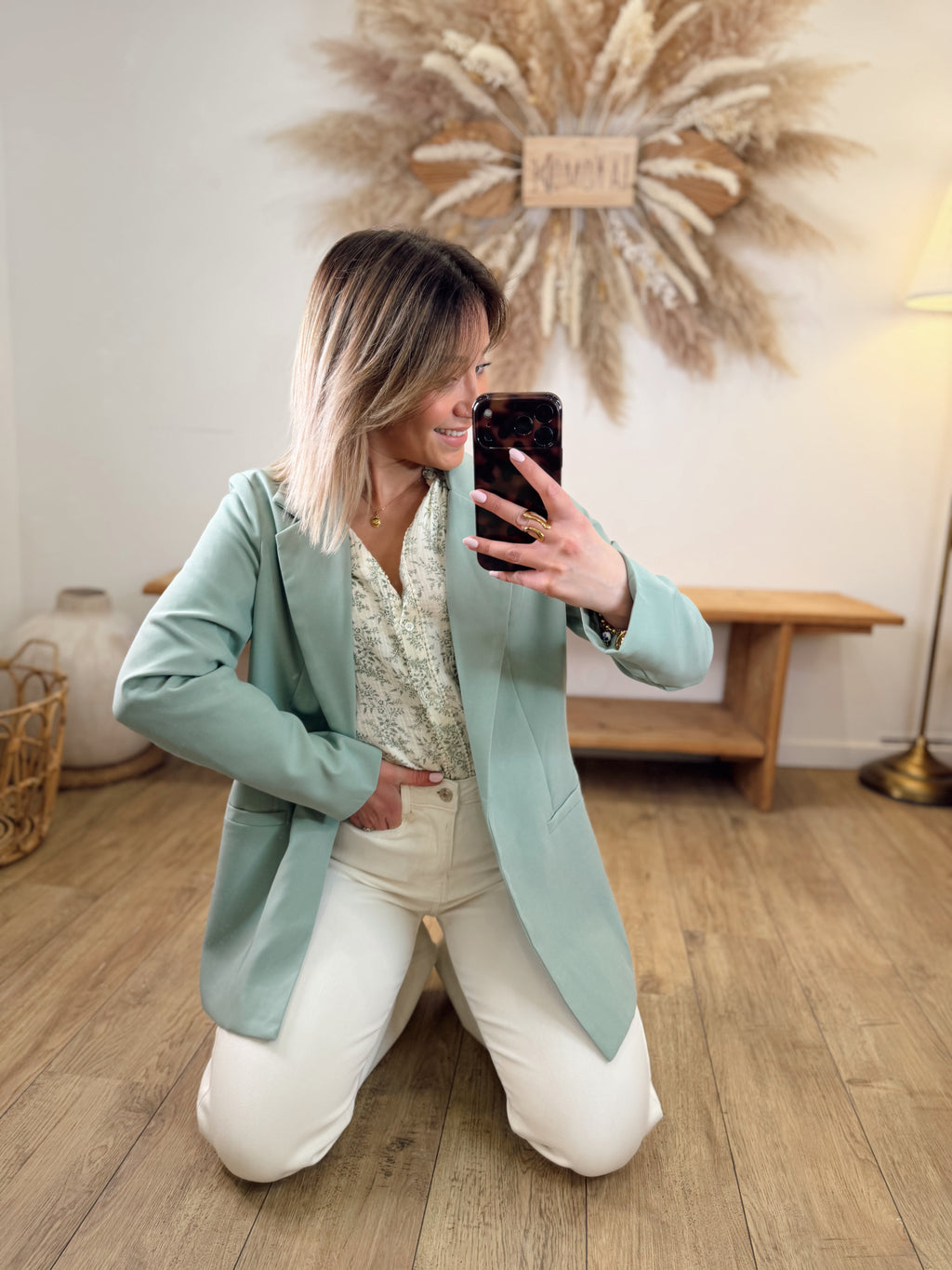 VESTE BLAZER VERT D’EAU