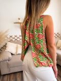 TOP DOS NU VERT ET ROSE