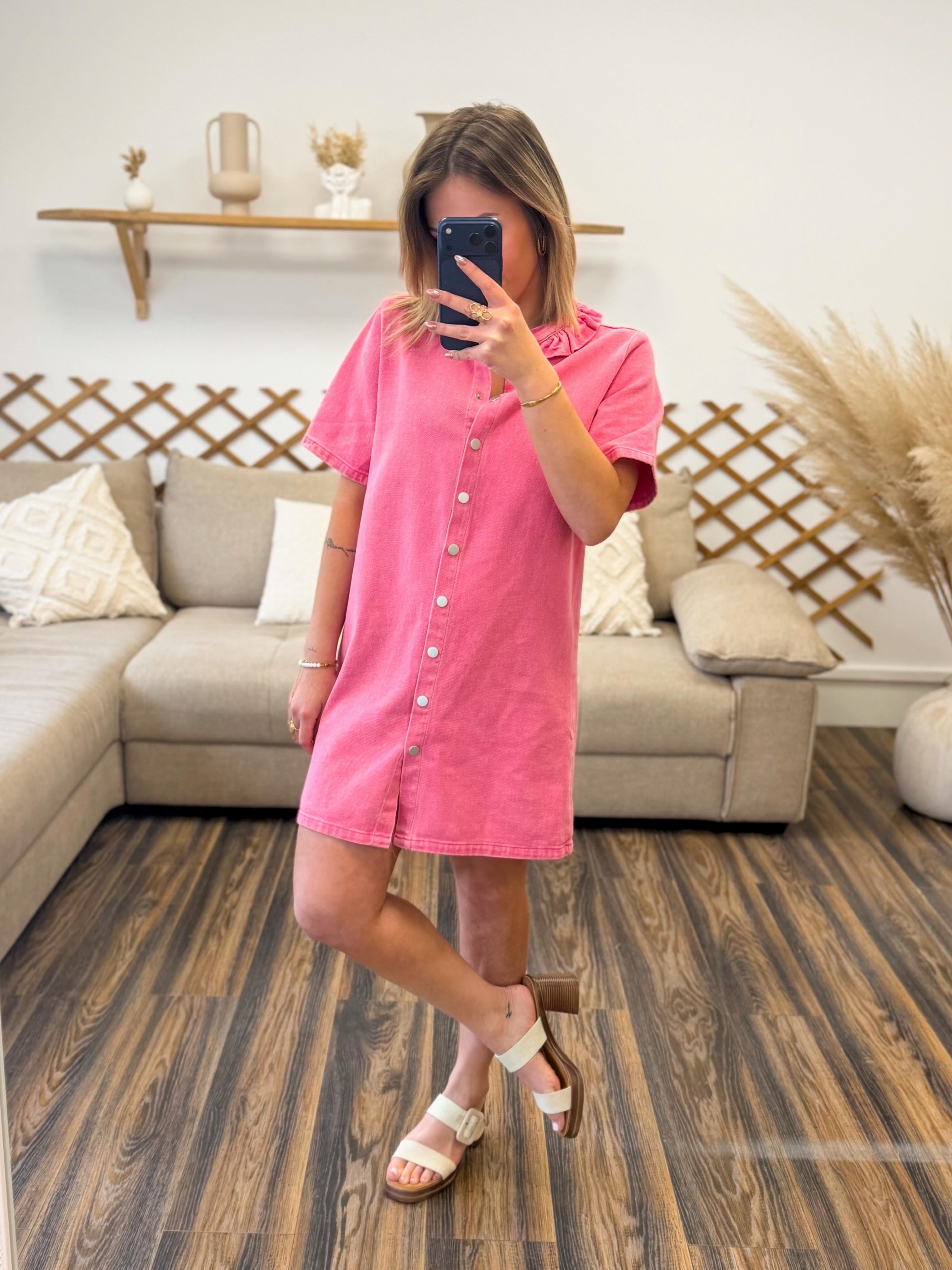 ROBE ROSE EN JEAN