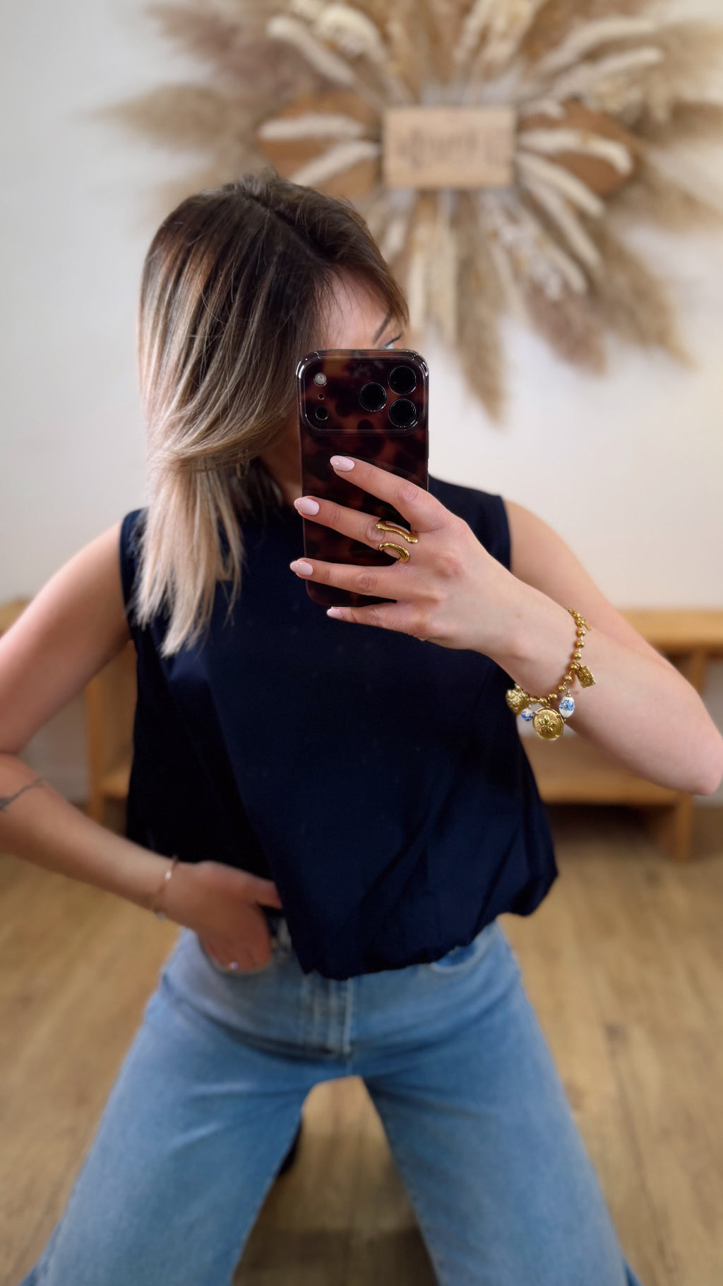 TOP EN COTON BLEU