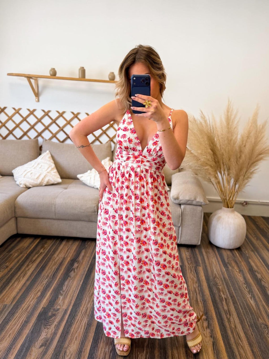 ROBE ROSE FLEURIE