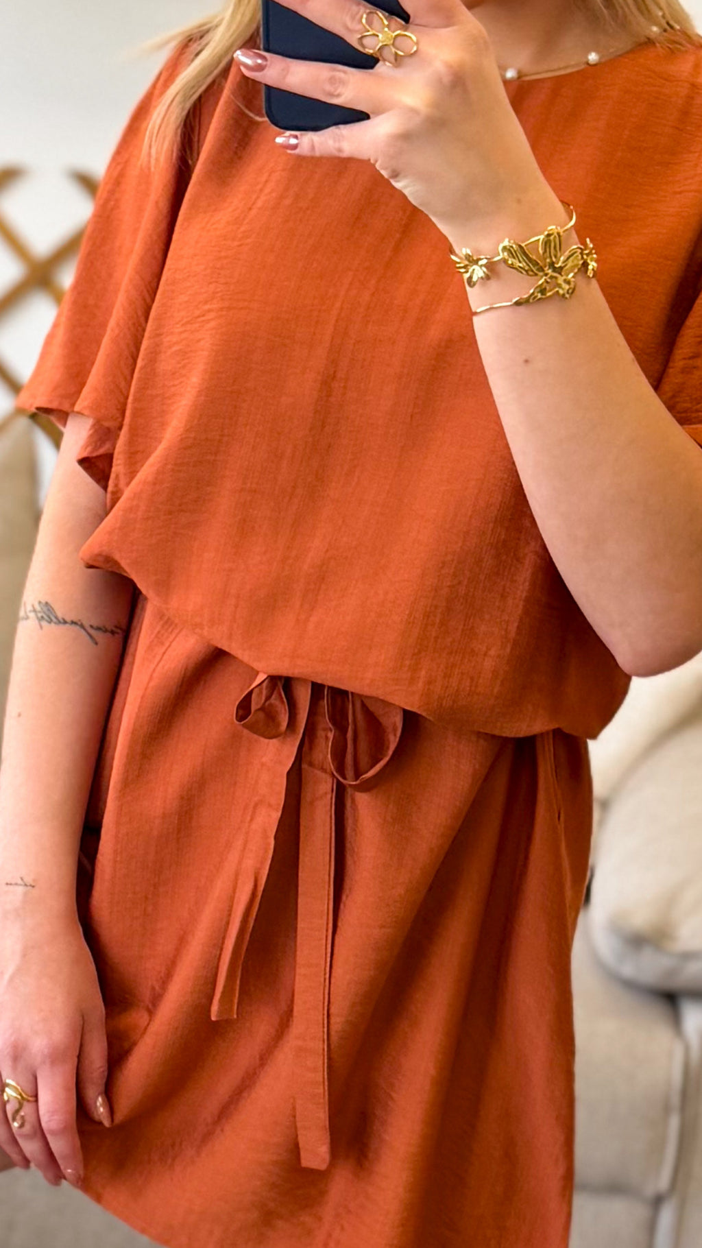ROBE COURTE TERRACOTTA