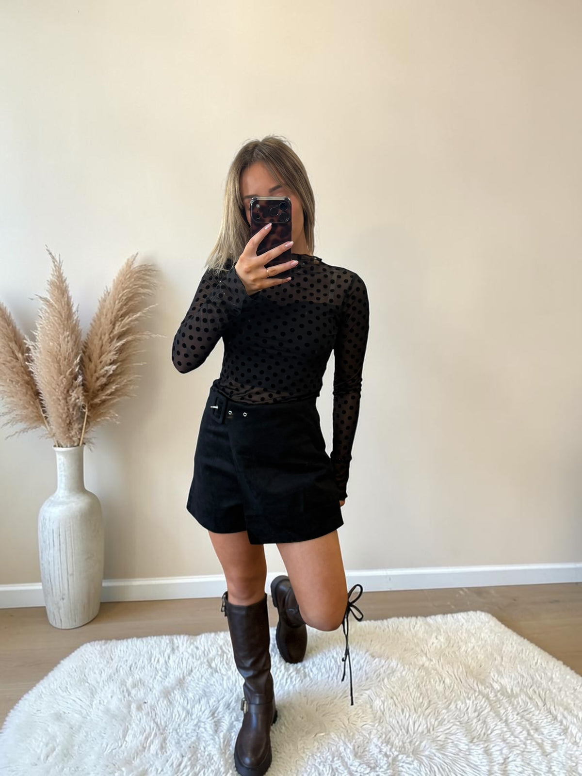 TOP NOIR À POIS BETTY