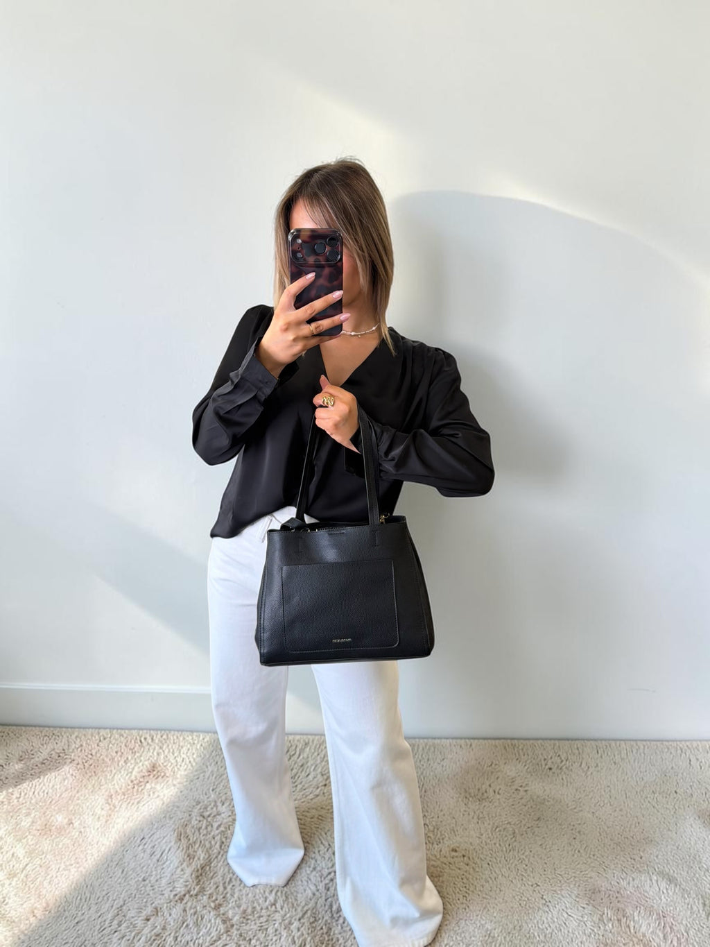 BLOUSE NOIR COL V BETHANY