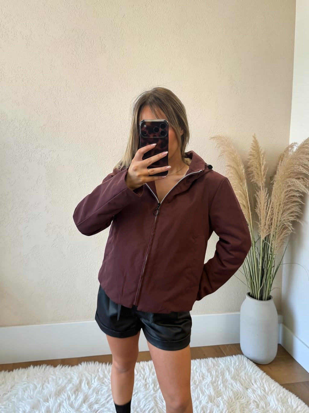 PARKA COURTE BORDEAUX