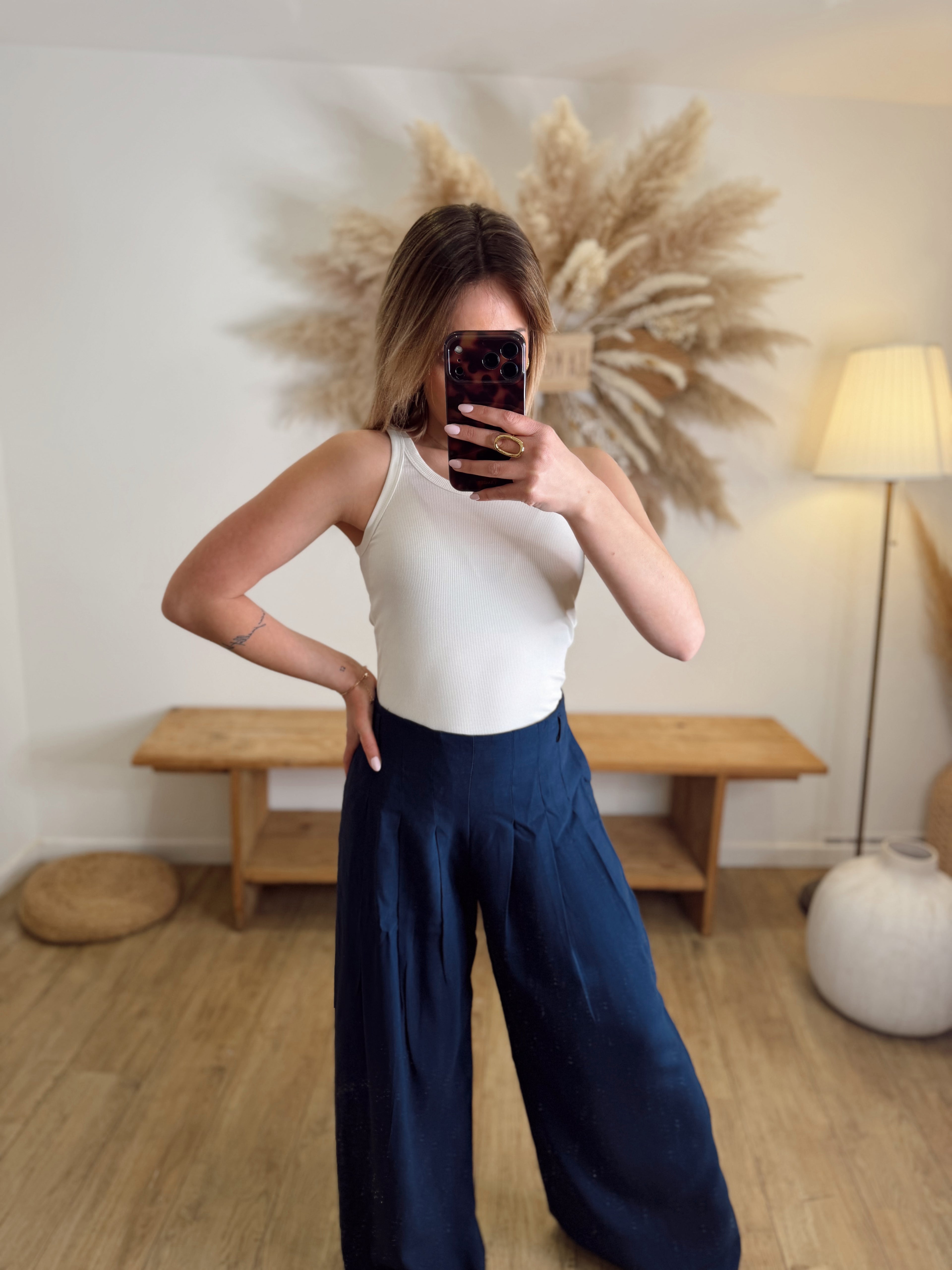 PANTALON AMPLE BLEU