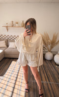 BLOUSE EN LIN BEIGE LOOSE