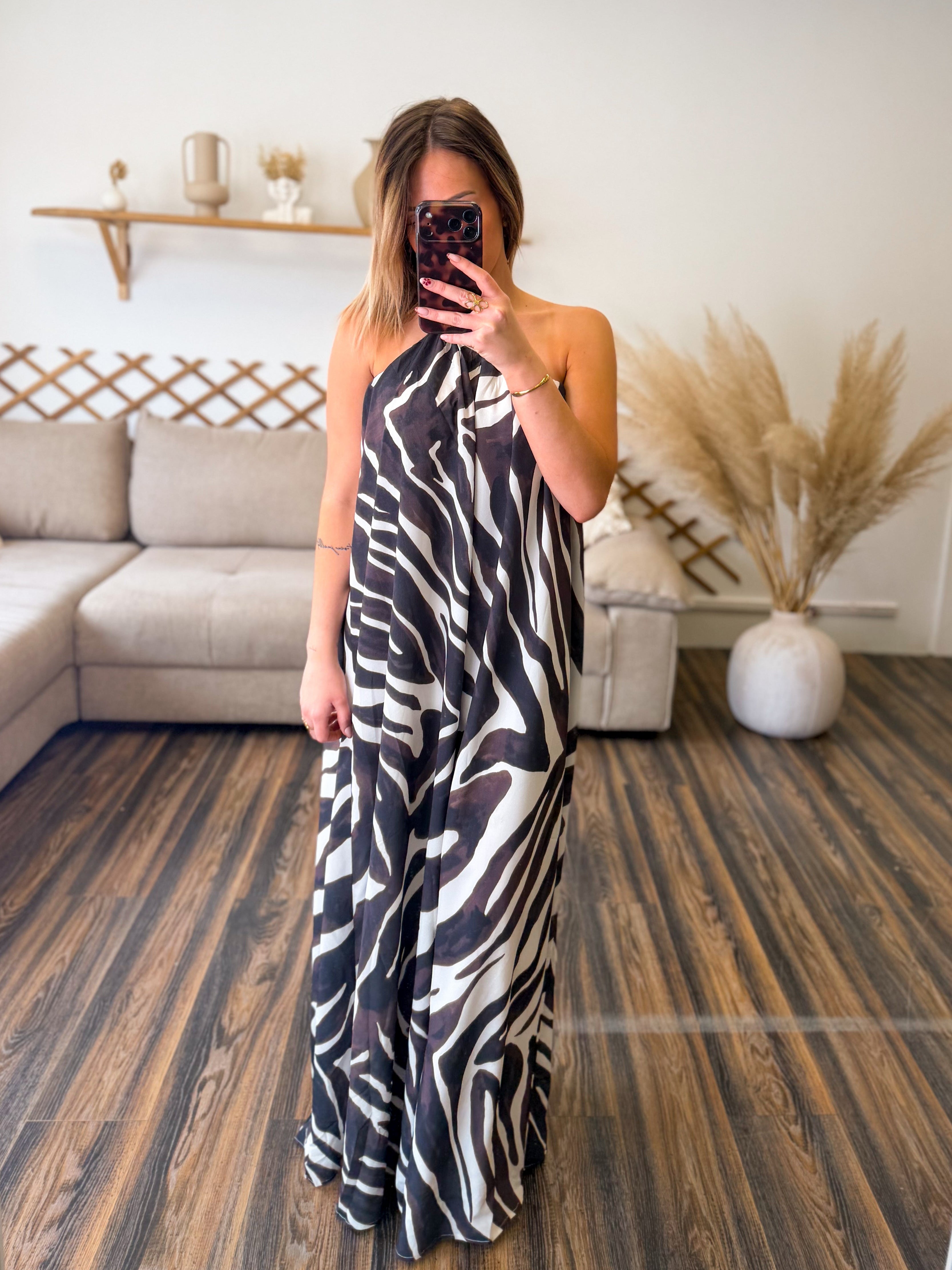 ROBE ZÈBRE ASYMÉTRIQUE
