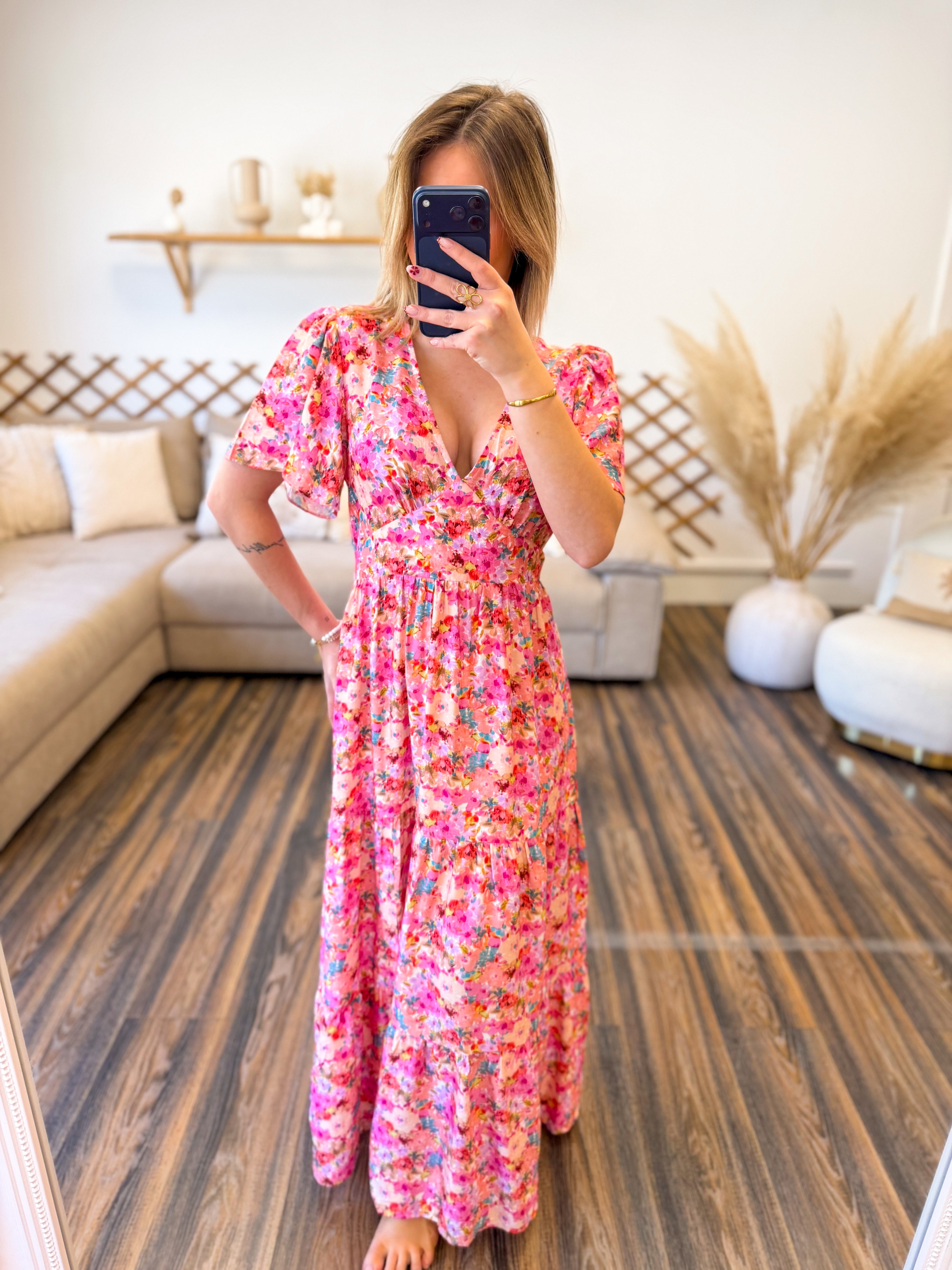 ROBE FLEURIE ROSE