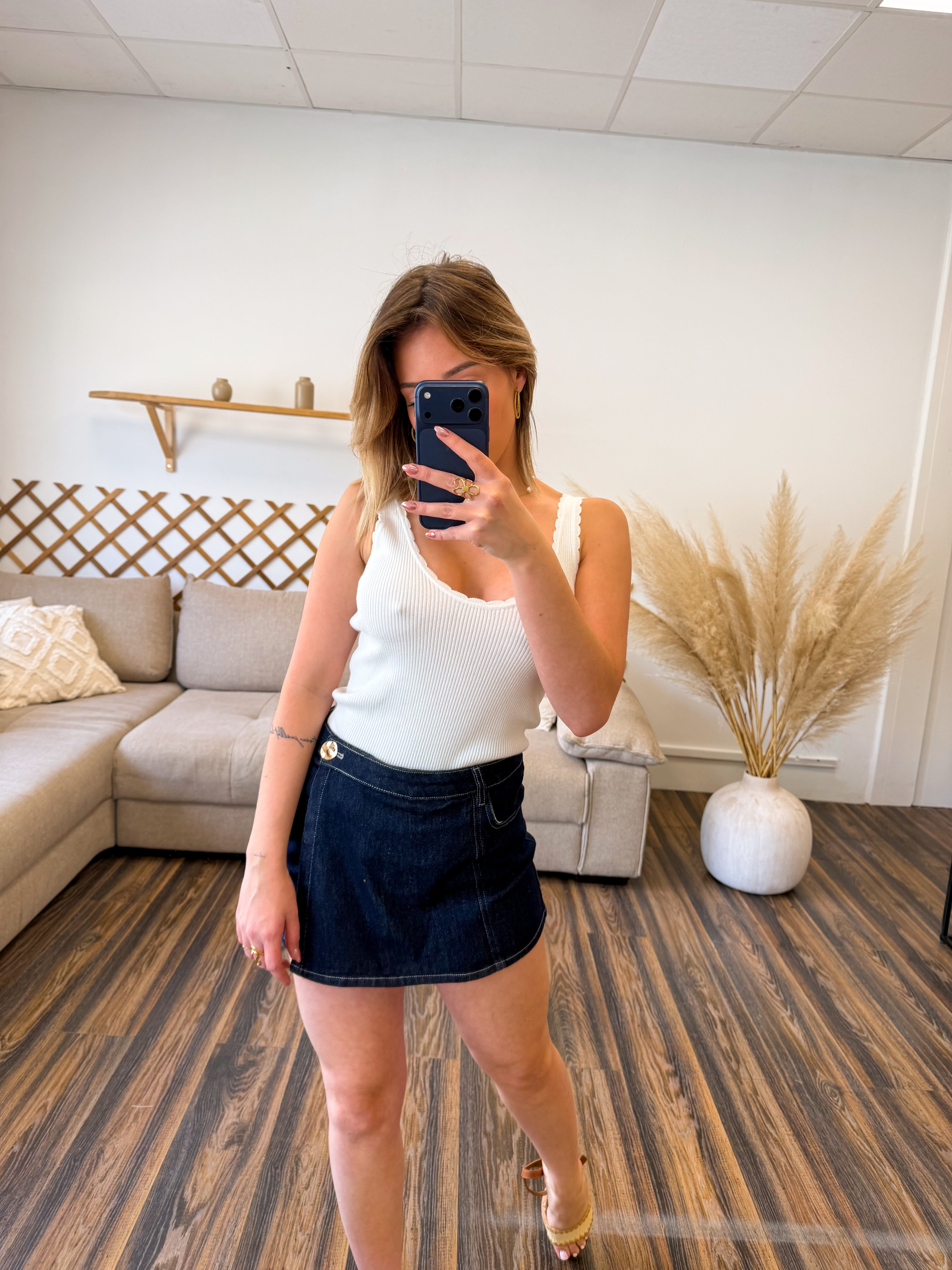 JUPE SHORT EN JEAN