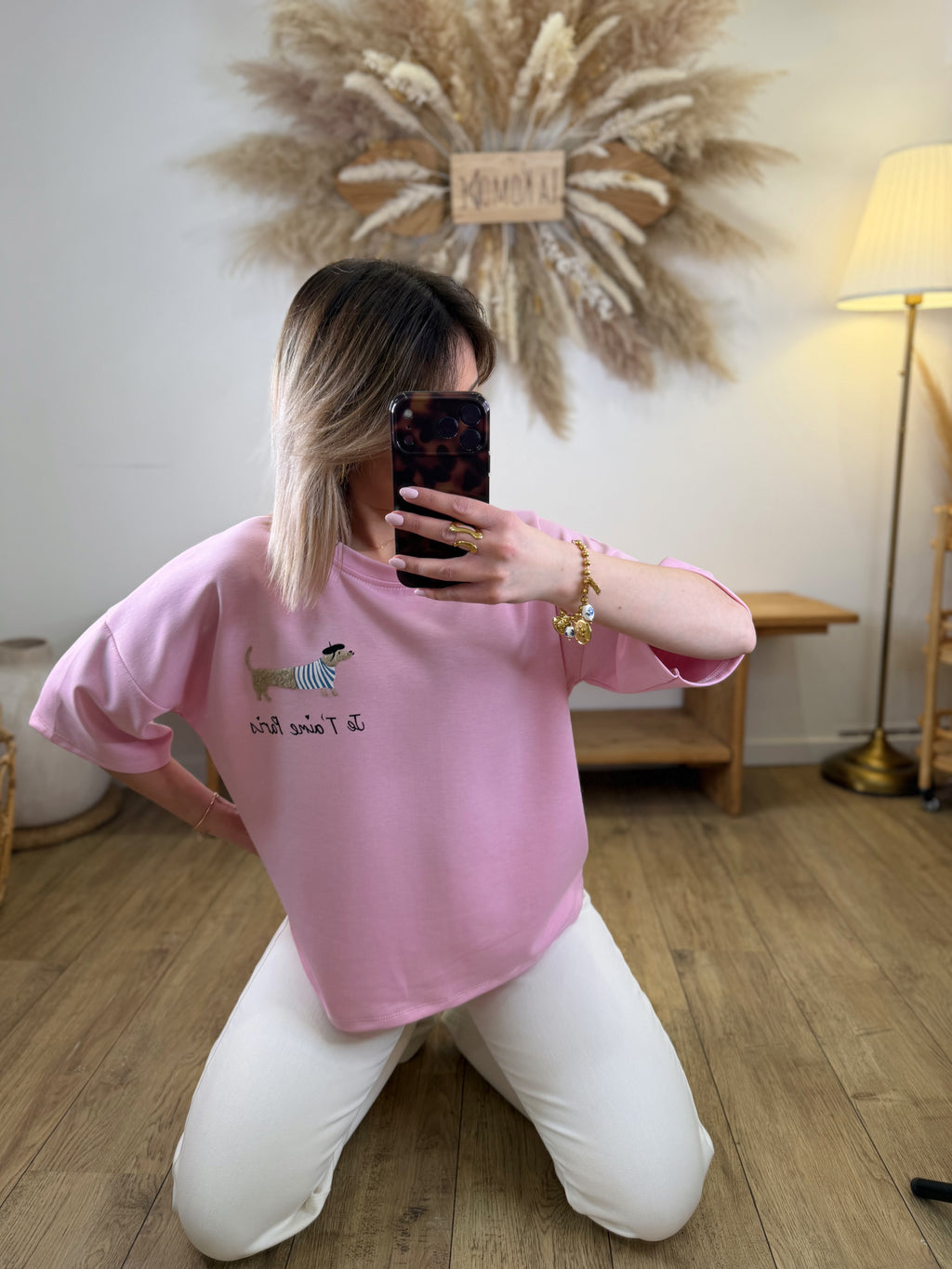 T-SHIRT JE T’AIME PARIS ROSE