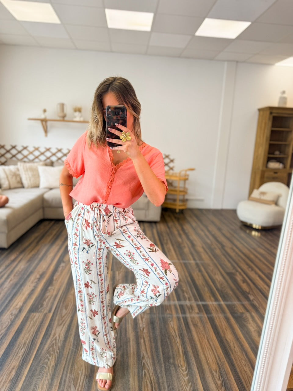 PANTALON FLEURI