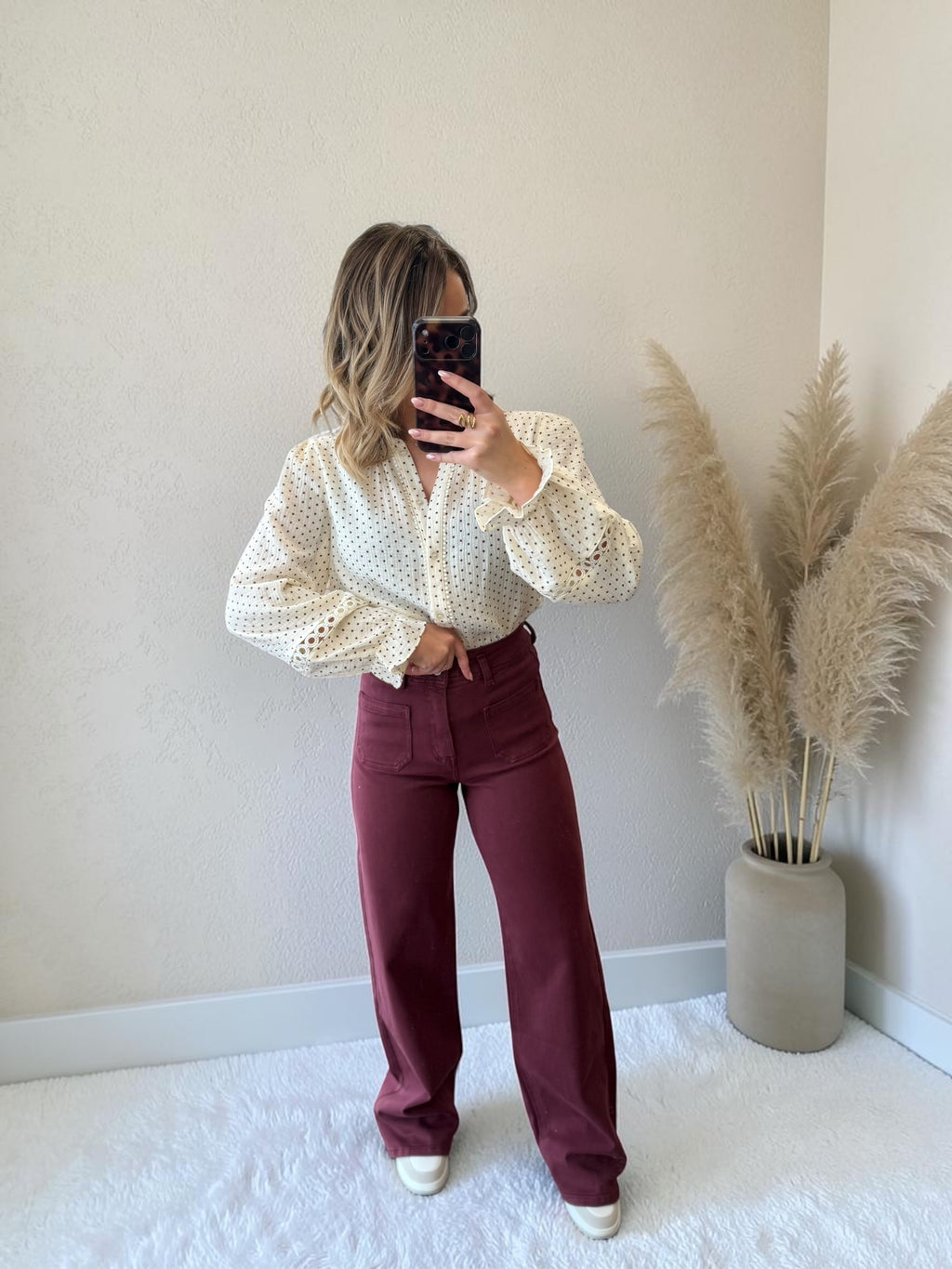 BLOUSE BORDEAUX BERTINA