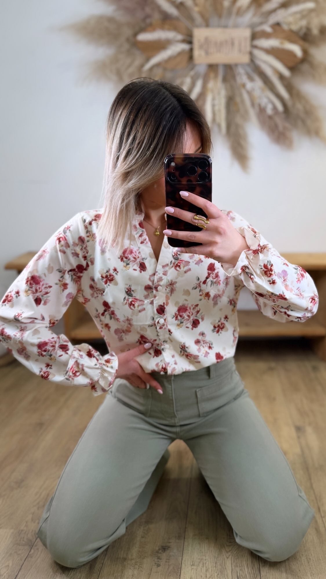 CHEMISE ÉCRUE FLEURS