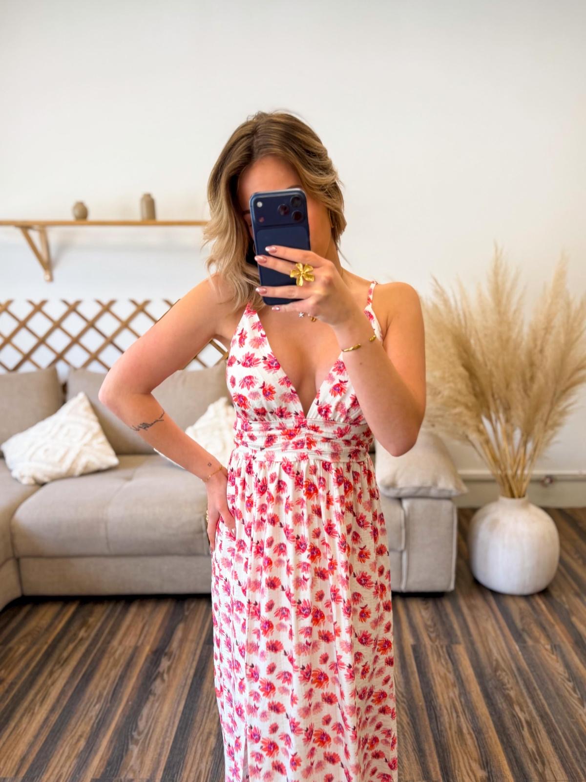 ROBE ROSE FLEURIE