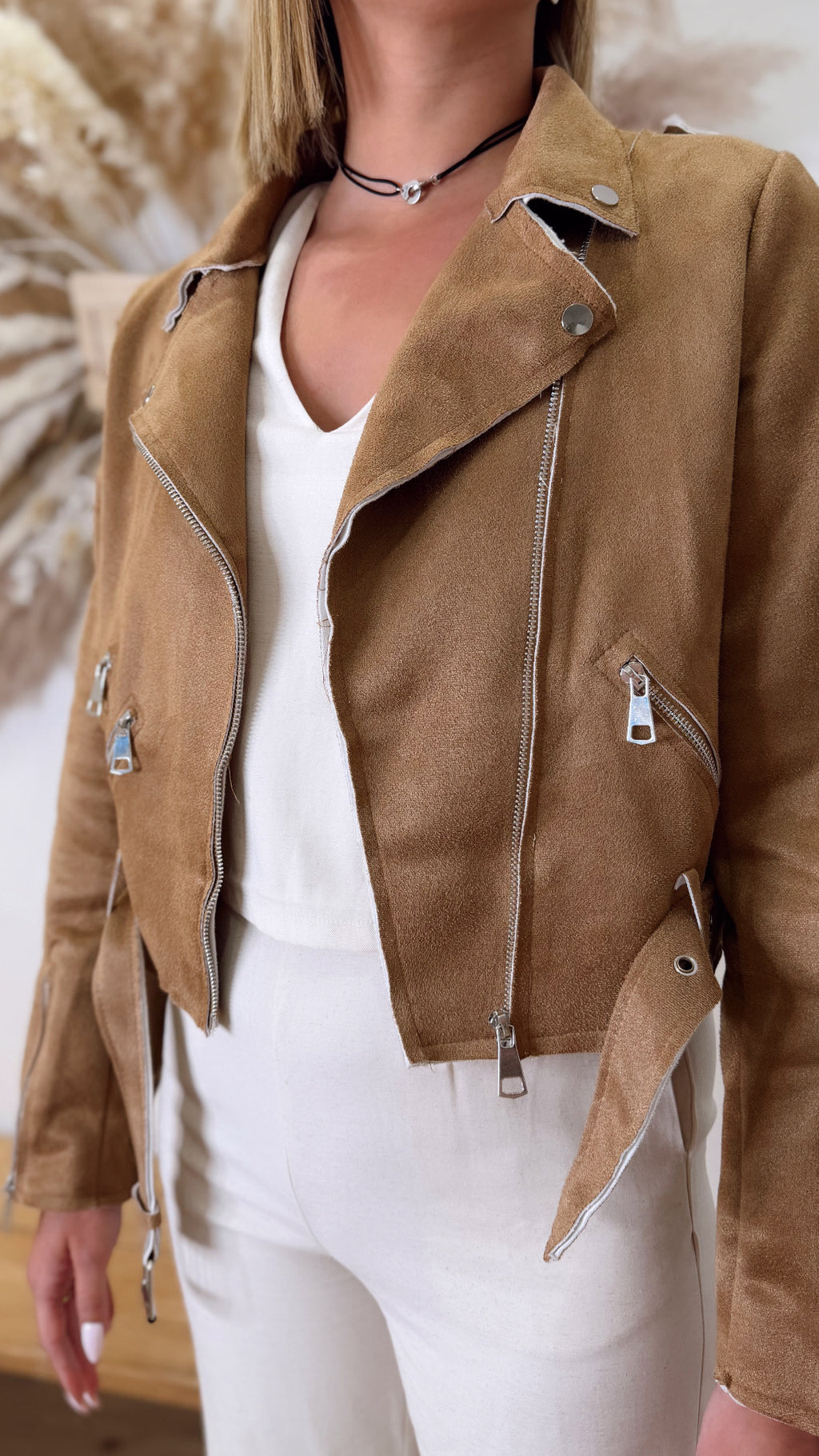 VESTE EN DAIM MARRON