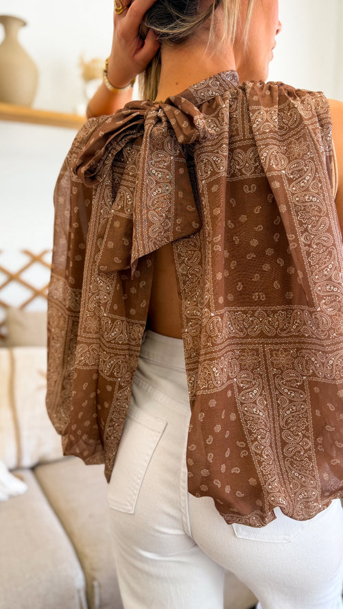 BLOUSE MARRON BOHÈME