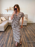 ROBE ZÉBRÉE MARRON