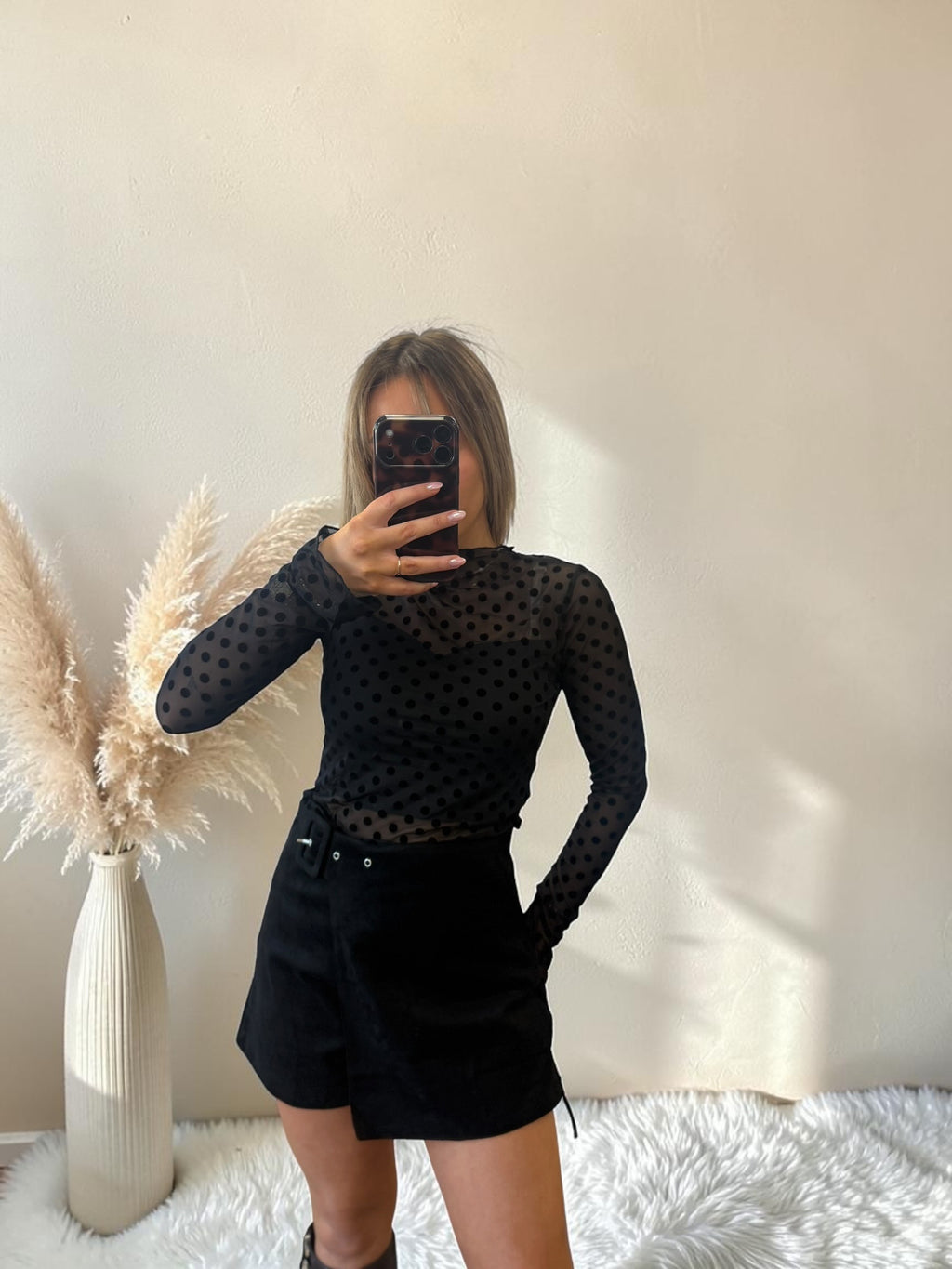TOP NOIR À POIS BETTY