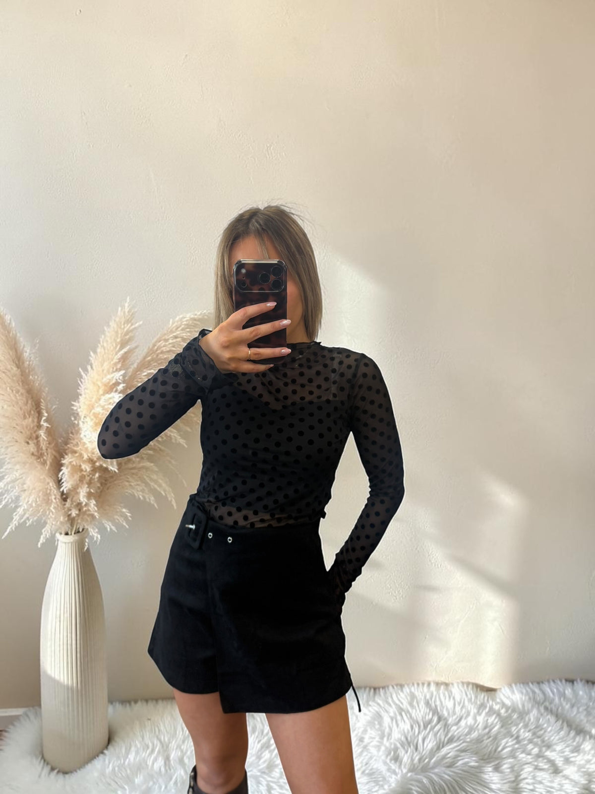 TOP NOIR À POIS BETTY