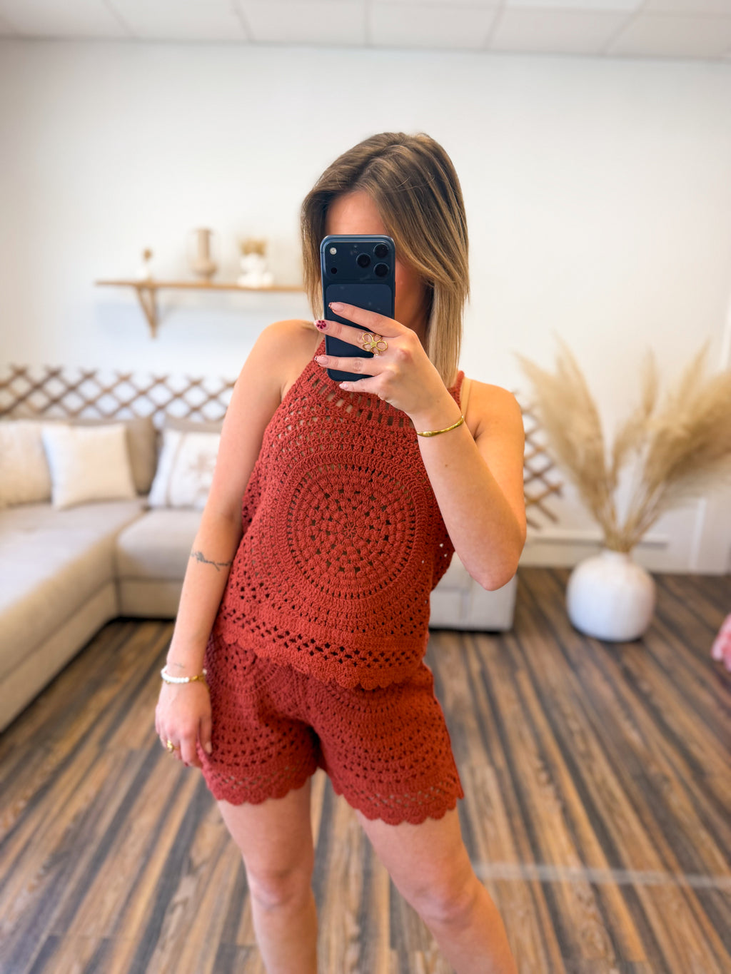 ENSEMBLE CROCHET TERRACOTTA