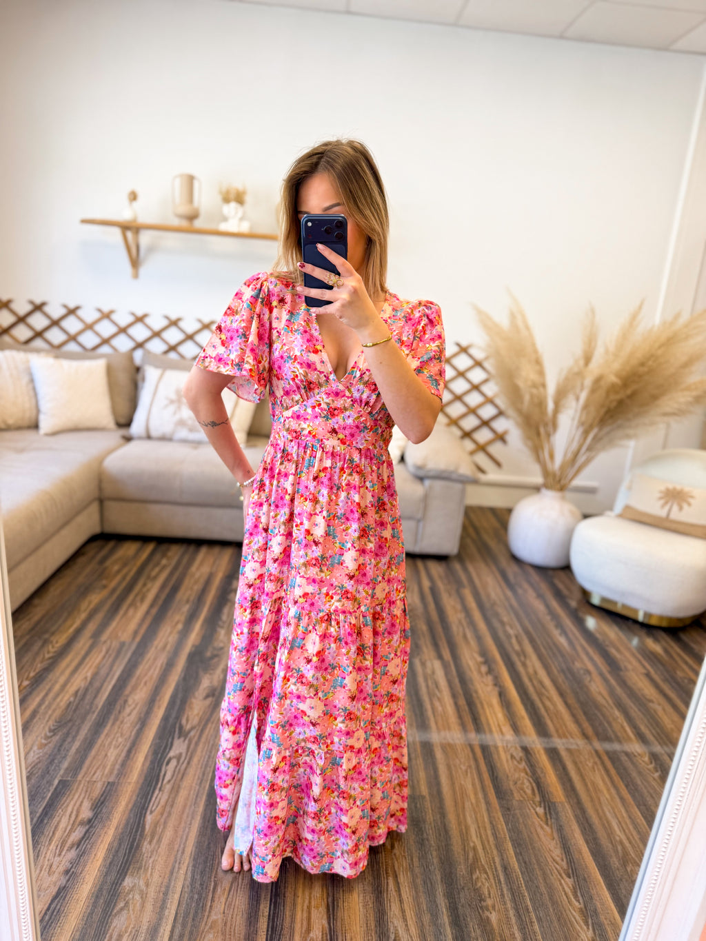 ROBE FLEURIE ROSE