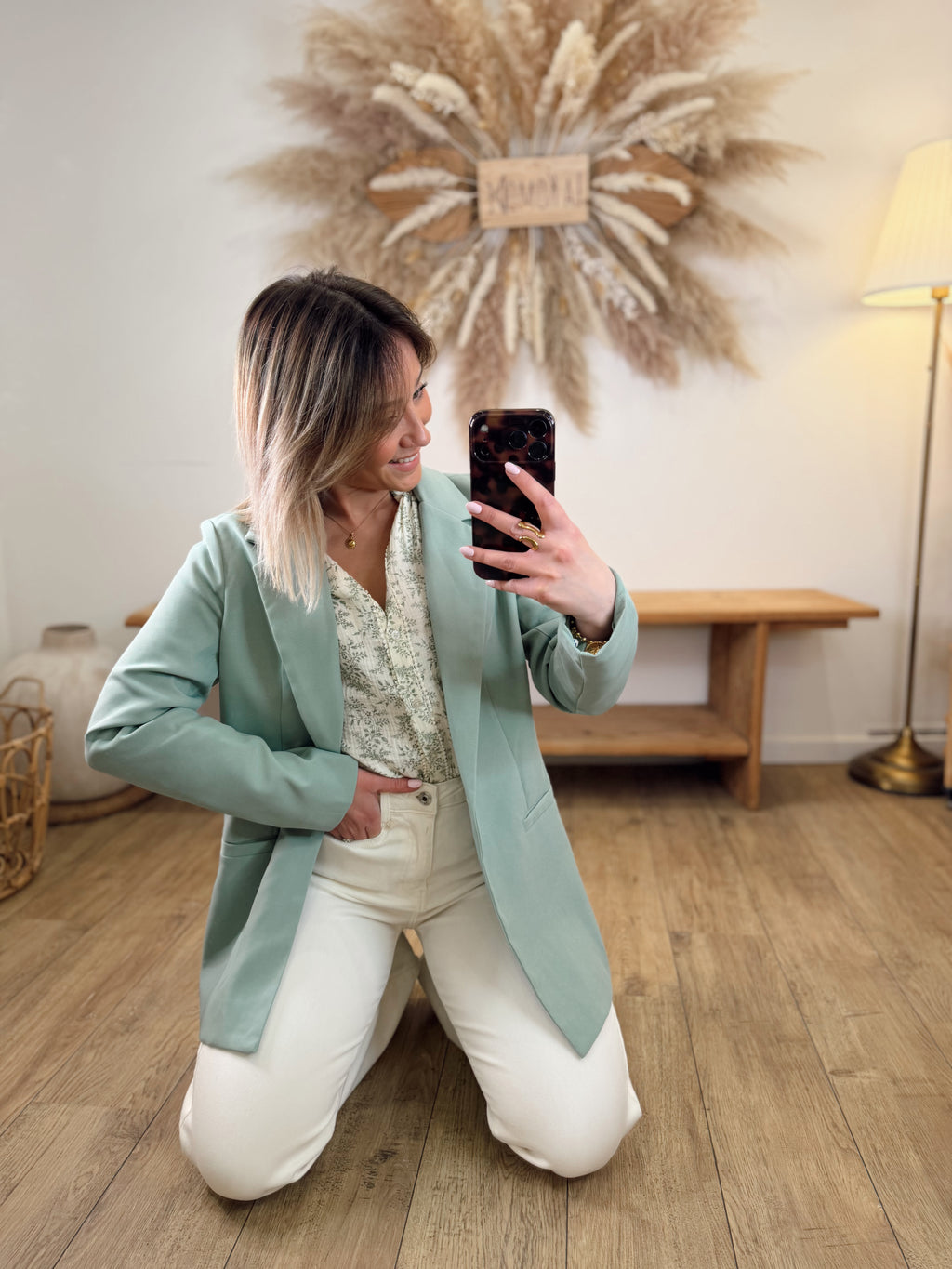 VESTE BLAZER VERT D’EAU