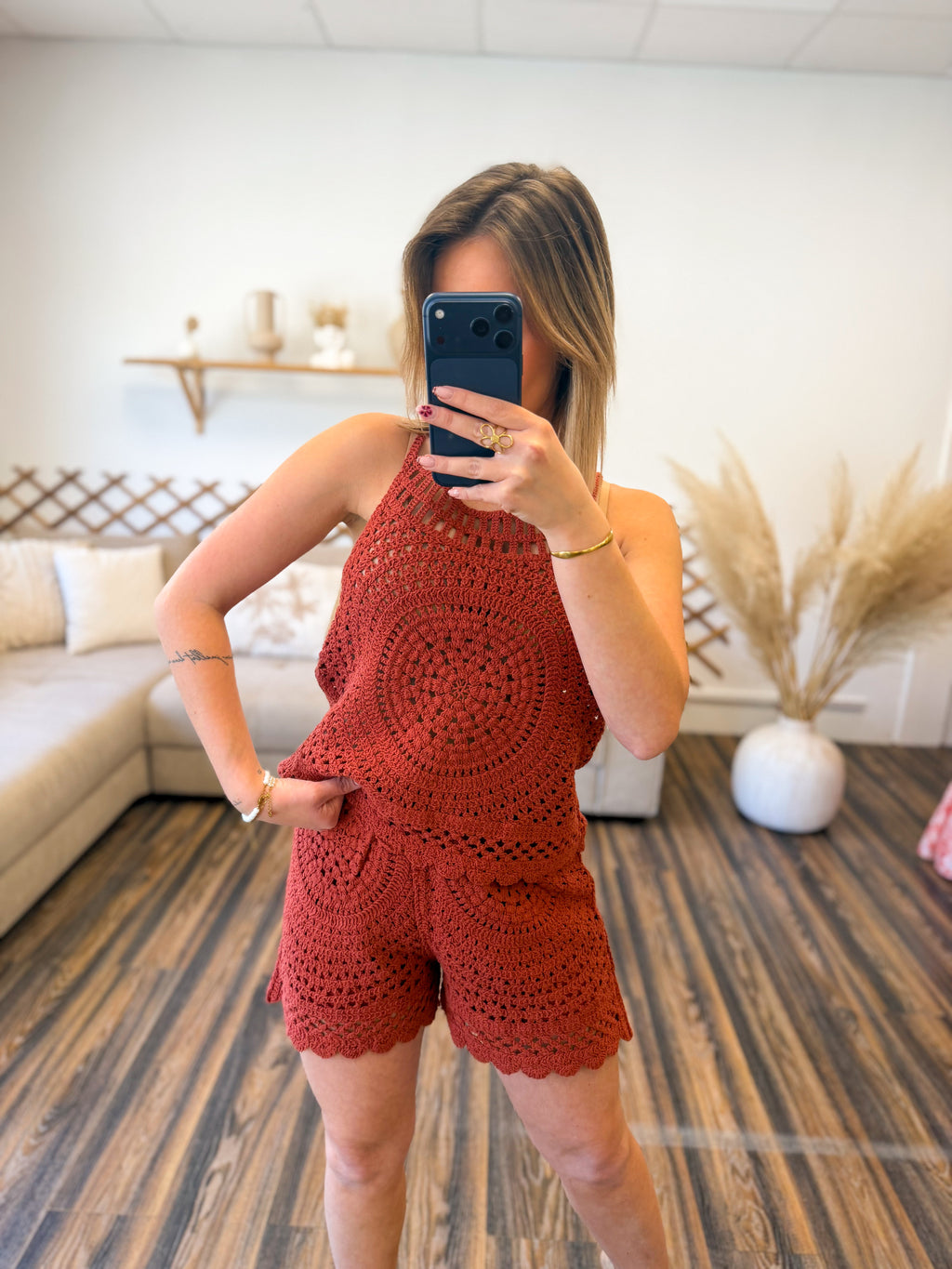 ENSEMBLE CROCHET TERRACOTTA