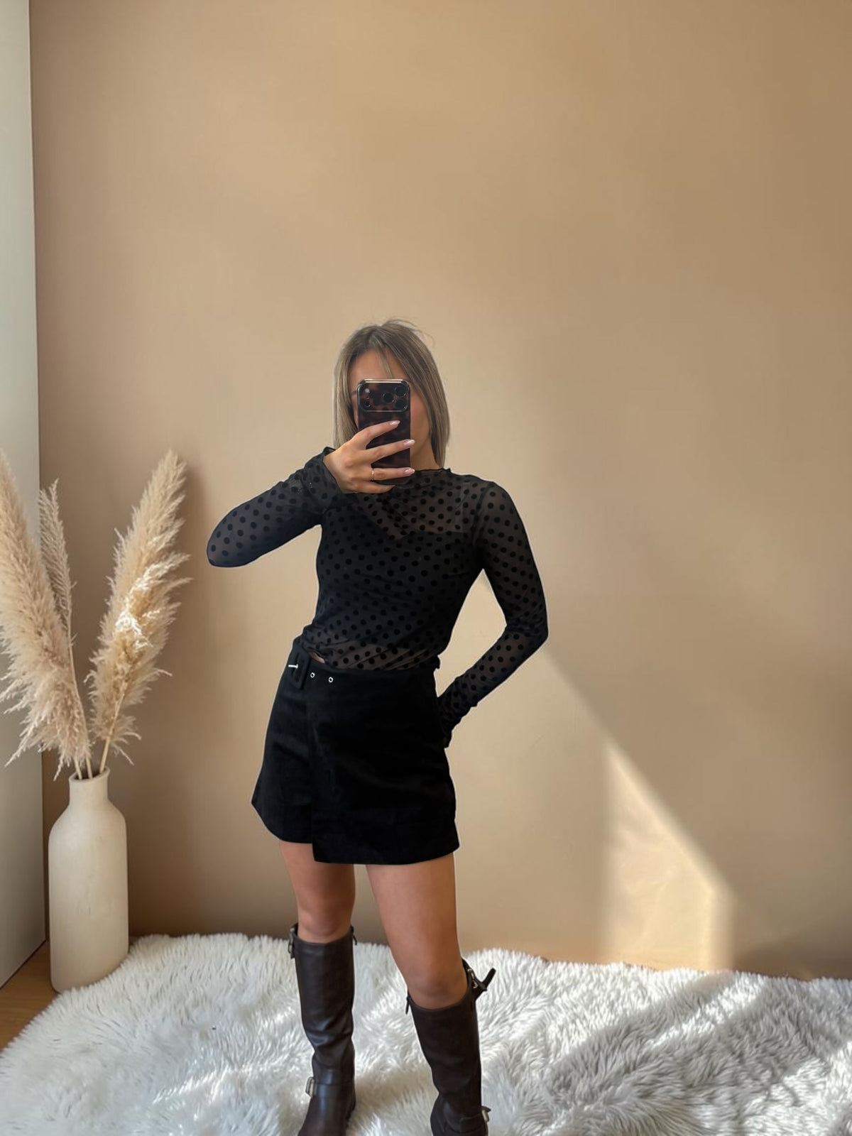 TOP NOIR À POIS BETTY