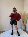 SHORT SIMILI CUIR NOIR SABINE