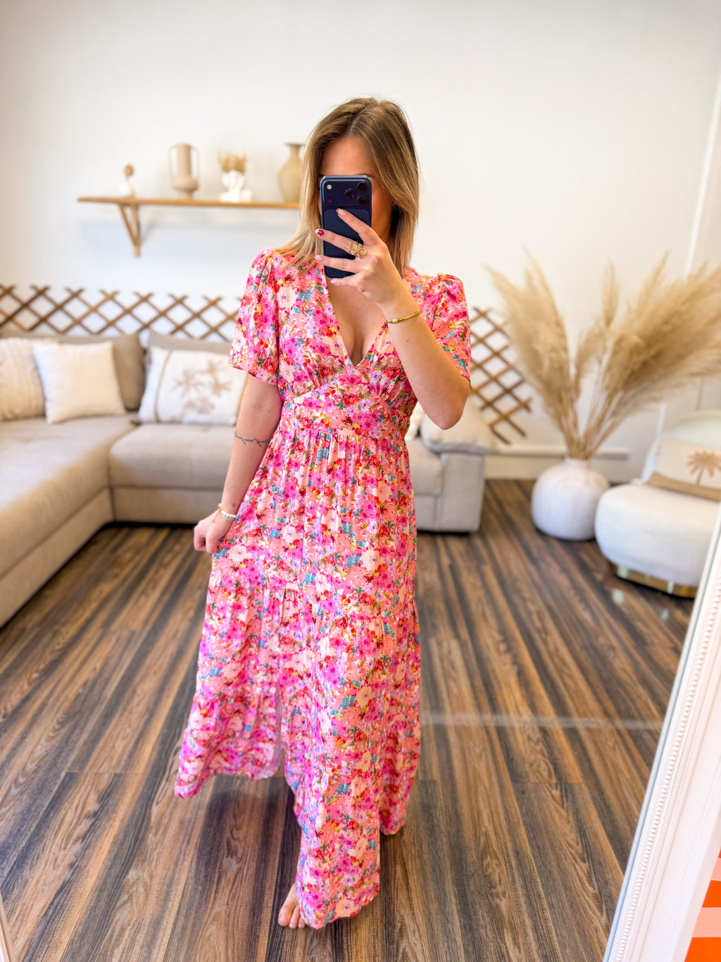 ROBE FLEURIE ROSE