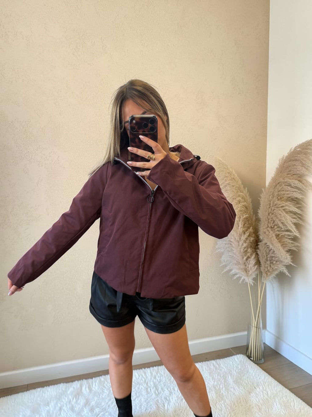 PARKA COURTE BORDEAUX