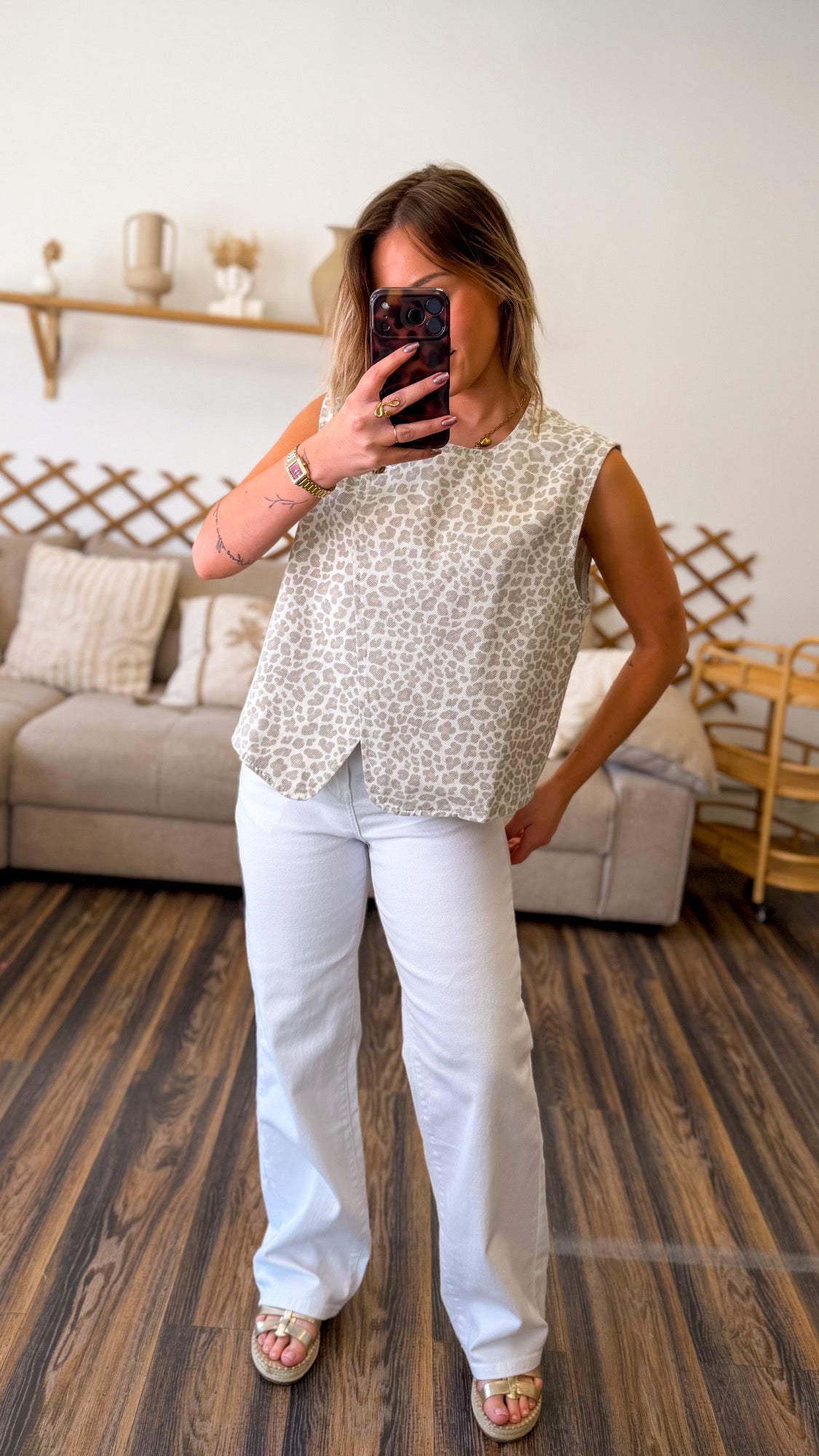 CHEMISE LEOPARD GRISE