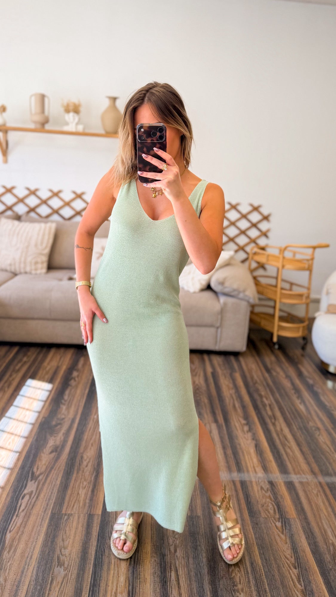 ROBE MAILLE VERTE
