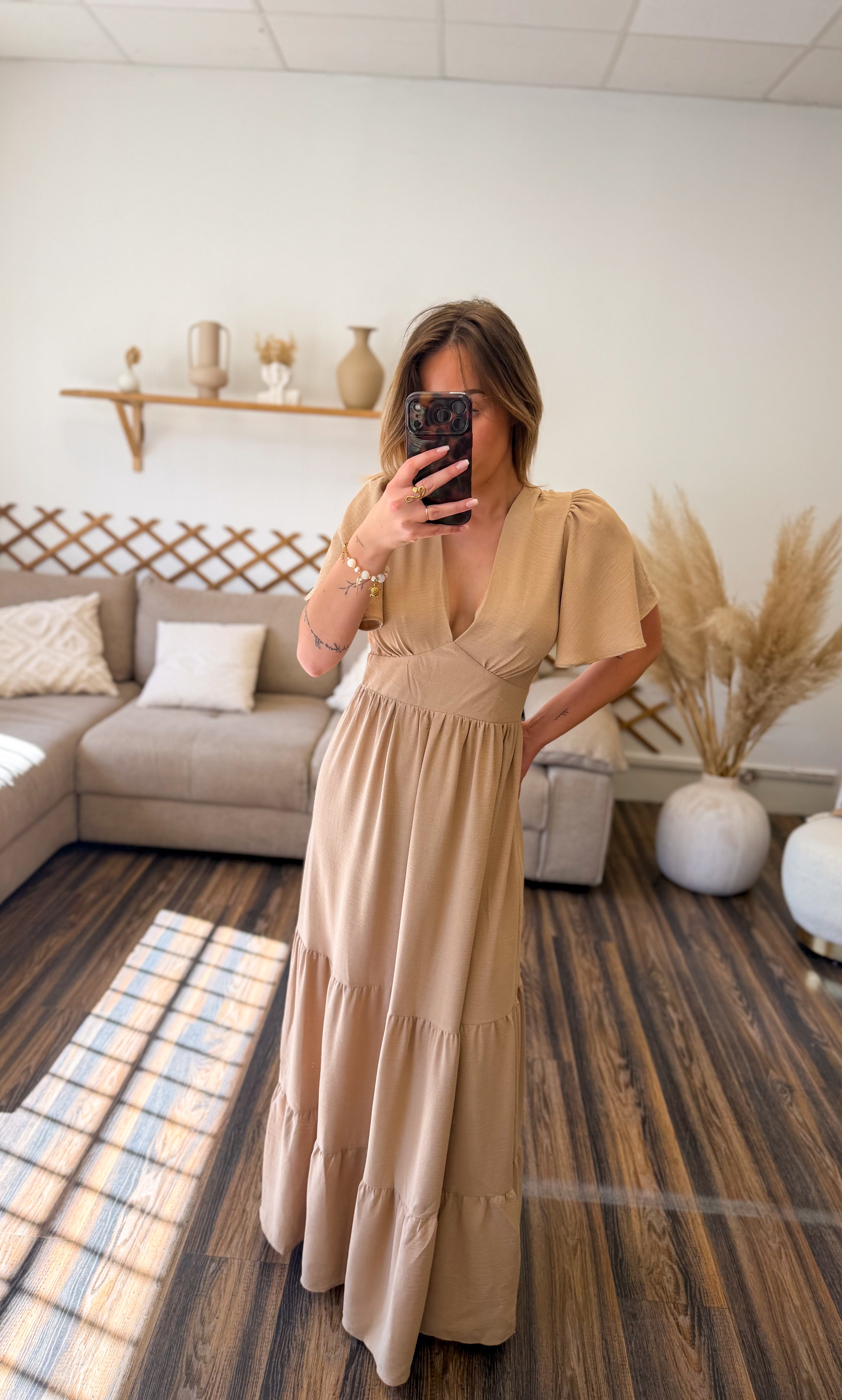 ROBE LONGUE BEIGE BOHÈME